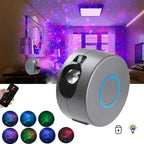 Lumora nebula galaxy projector lighting a bedroom ceiling with stars